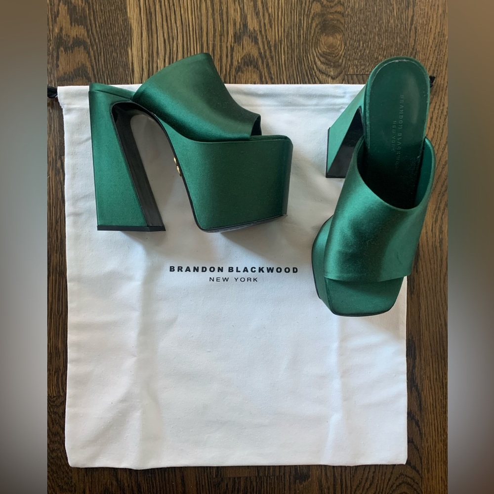 Brandon Blackwood Green Platform Shoes